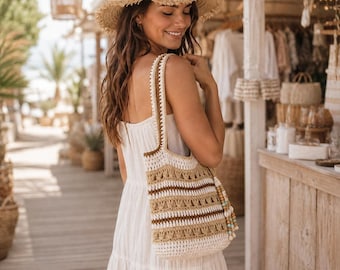 Crochet Tote PDF Pattern | Easy Boho Market Bag Tutorial