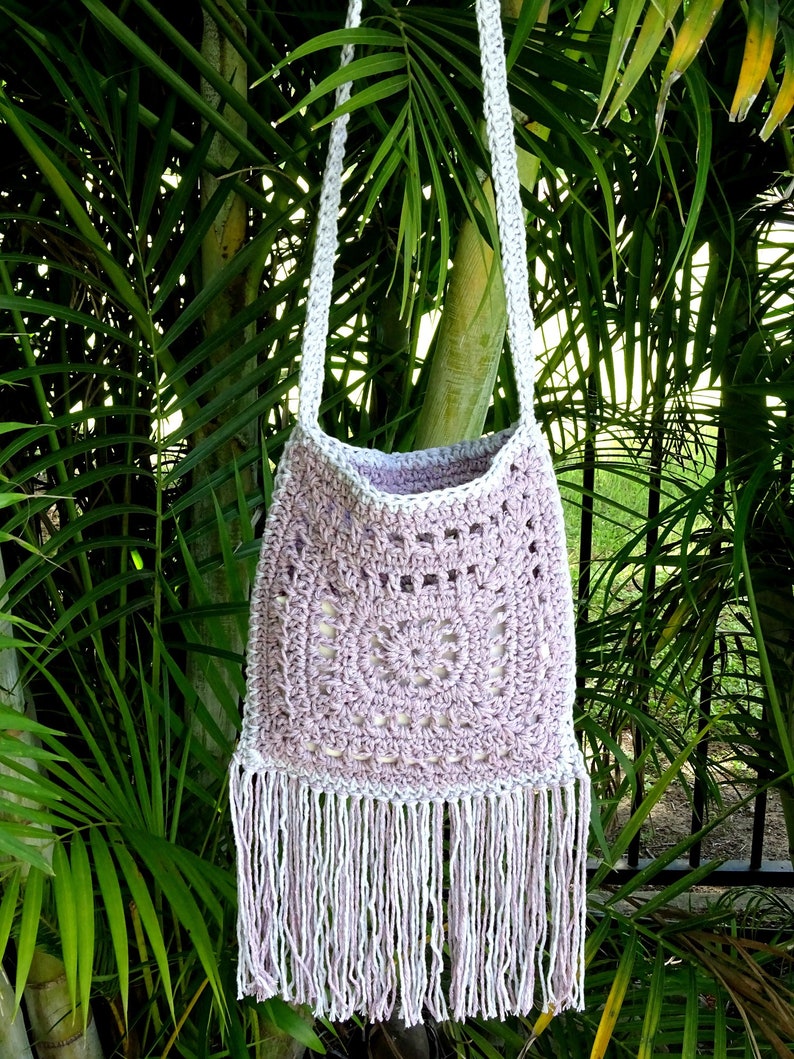 Crochet Tassel Bag Crocheted Fringe Boho Handbag Festival Etsy