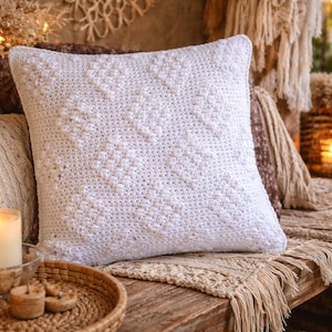 Crochet Cushion Cover Diamond Pattern PDF – DIY Boho Pillow Tutorial