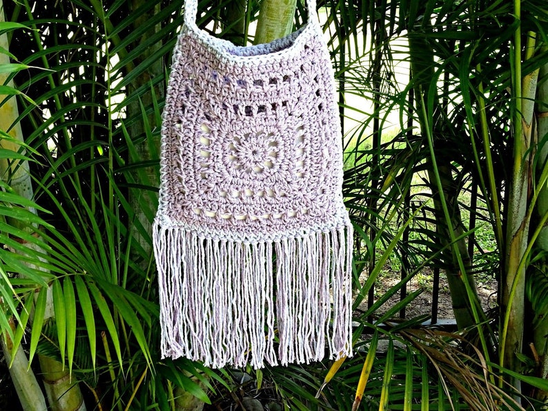 Crochet Tassel Bag Crocheted Fringe Boho Handbag Festival Etsy