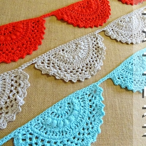 Crochet Bunting Pattern | Crocheted Garland Tutorial | DIY Boho Wall Decor Project Stash Buster | Boho Home Decor House Warming Gift 0166