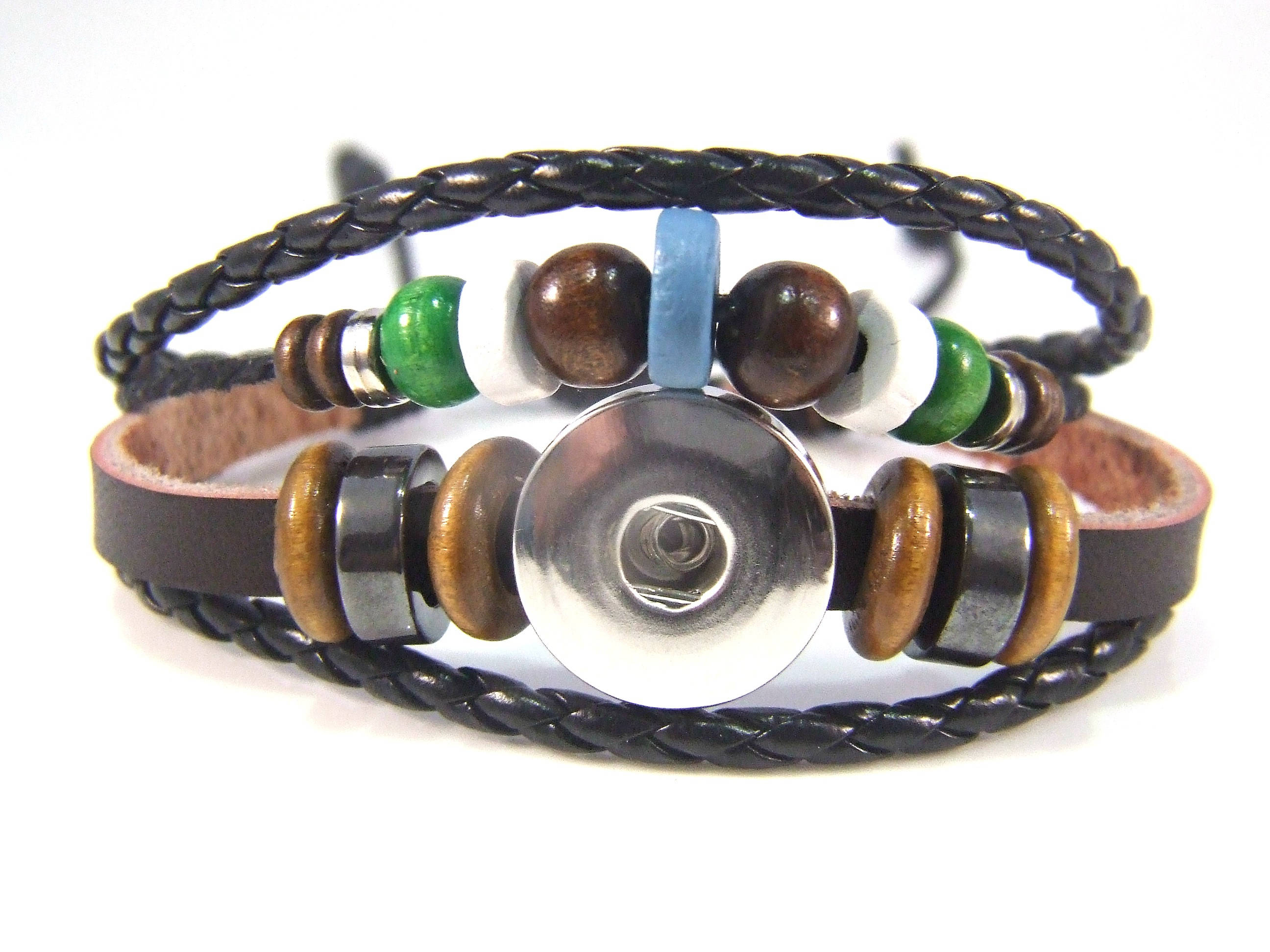 Snap Jewelry Bracelet Ginger Snaps Jewelry Leather Beaded