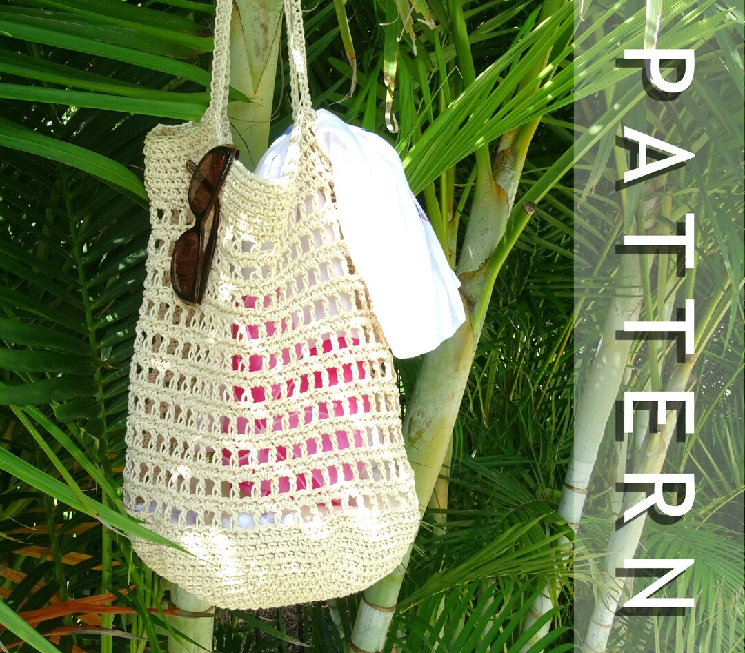 Crochet Bag Pattern PDF Crocheted Beach Bag Tutorial DIY Market Bag