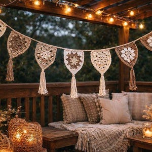 Crochet Bunting Pattern, Easy Boho Garland Tutorial, Nursery Decor (PDF Pattern)