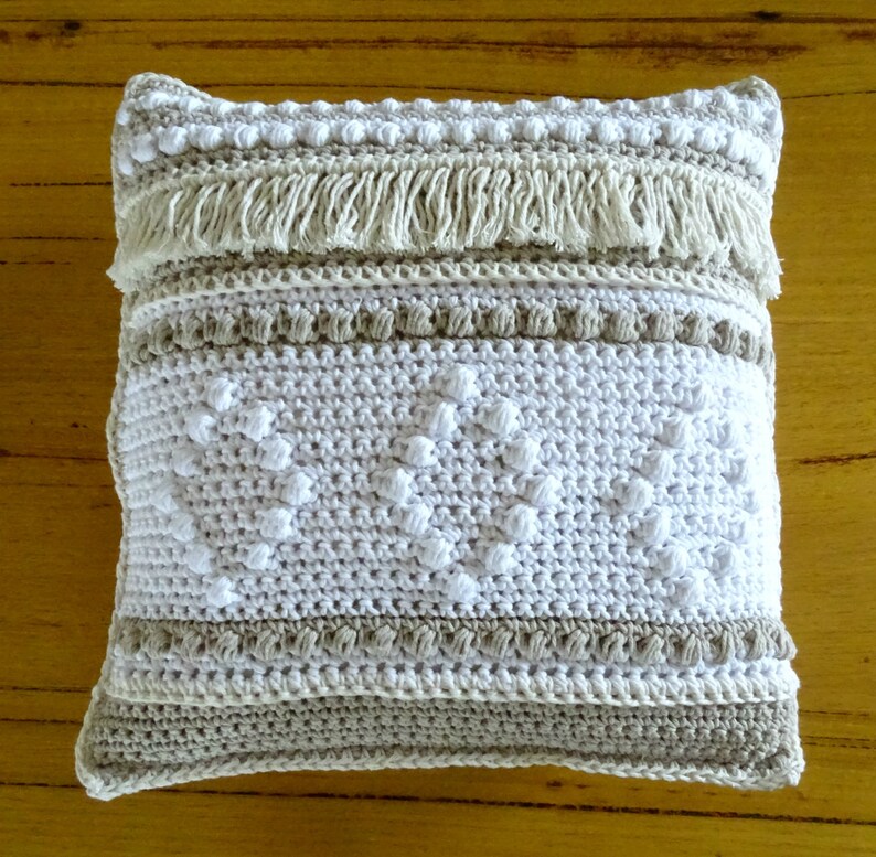 Crochet Cushion Cover Pattern DIY Crocheted Boho Throw Etsy
