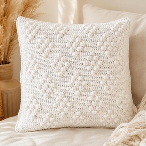 Crochet Custom Pillow Cover | Easy Puff Stitch Crochet Cushion