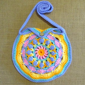 Girls Crochet Mandala Bag Pattern Crocheted DIY Crossbody - Etsy