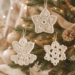 Crochet Christmas Ornament Pattern | Star Angel Snowflake PDF