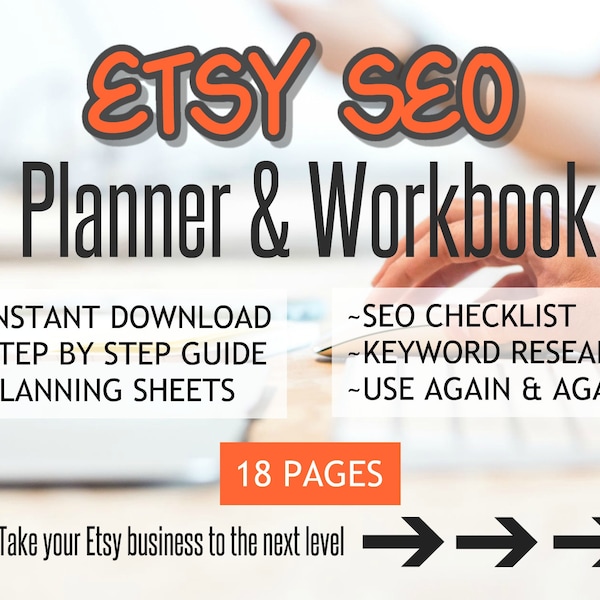 Etsy SEO Planner | Keyword Research Business Planner | Online Business Journal Download | Etsy Workbook pdf Printable | Etsy SEO Audit