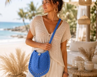 Crochet Crossbody Bag Pattern | Boho Tassel Shoulder Bag PDF