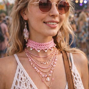 Crochet Beaded Choker Pattern PDF – DIY Jewelry Necklace Tutorial