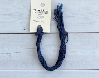 Classic Colorworks Hand-Dyed Embroidery Floss - Wavy Navy