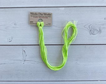 Weeks Dye Works Hand-Dyed Embroidery Floss - Chartreuse