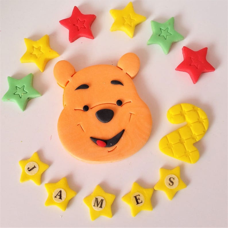 Winnie The Pooh Cake Toppers Edible Personalised Decoration Etsy
