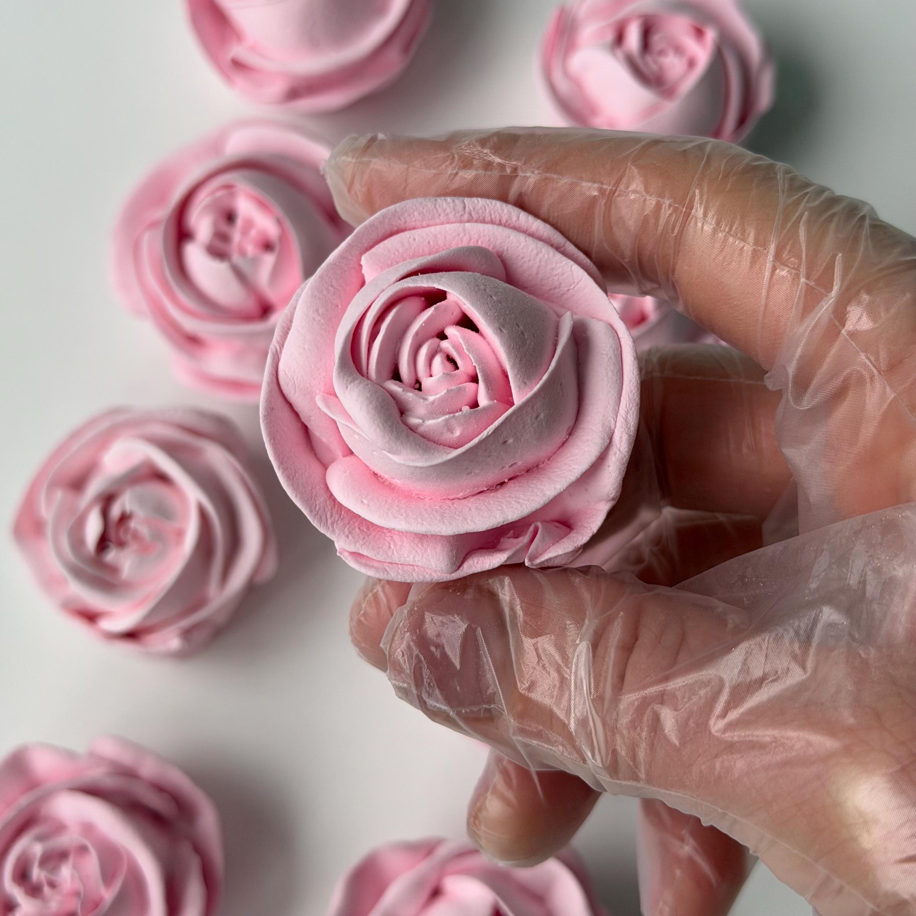 Stone Roses Cake Topper 6 Edible Roses Cake Toppers Marshmallow Flowers Birthday Wedding Cake ...