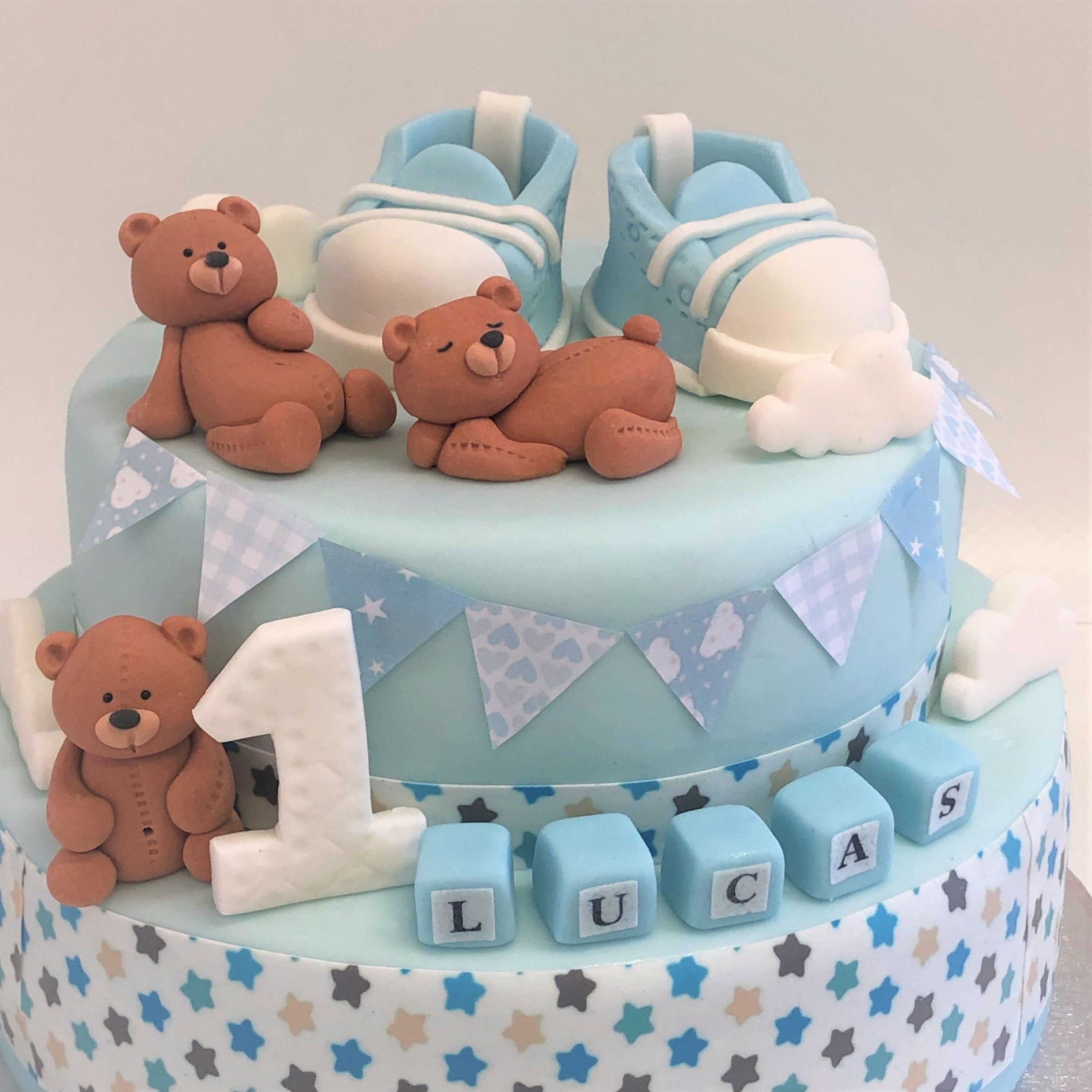 3 bears baby boy Cake Topper Edible Personalised Birthday Etsy
