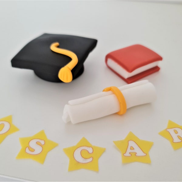 Graduation Cake Topper Edible Personalised Decoration fondant present