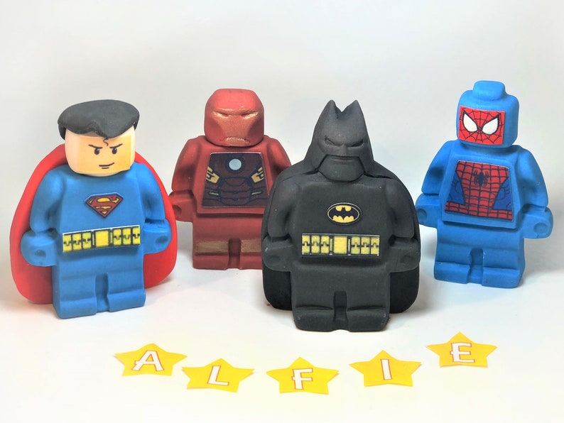 Personalised Superhero Comic Super Hero Boy Edible Icing Birthday Cake Topper