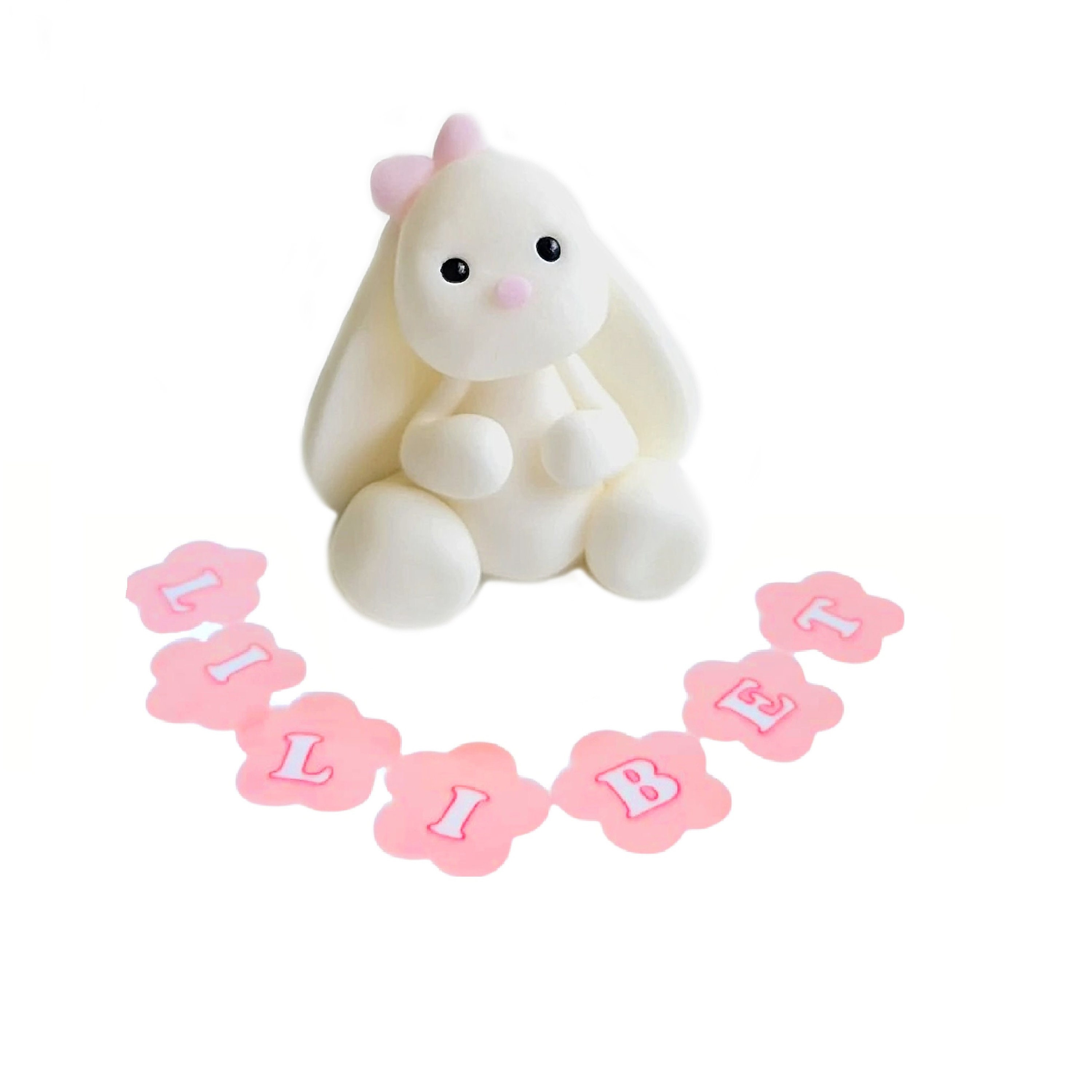 Edible Bunny Cake Topper Set Personalised Rabbit Birthday Baby - Etsy UK
