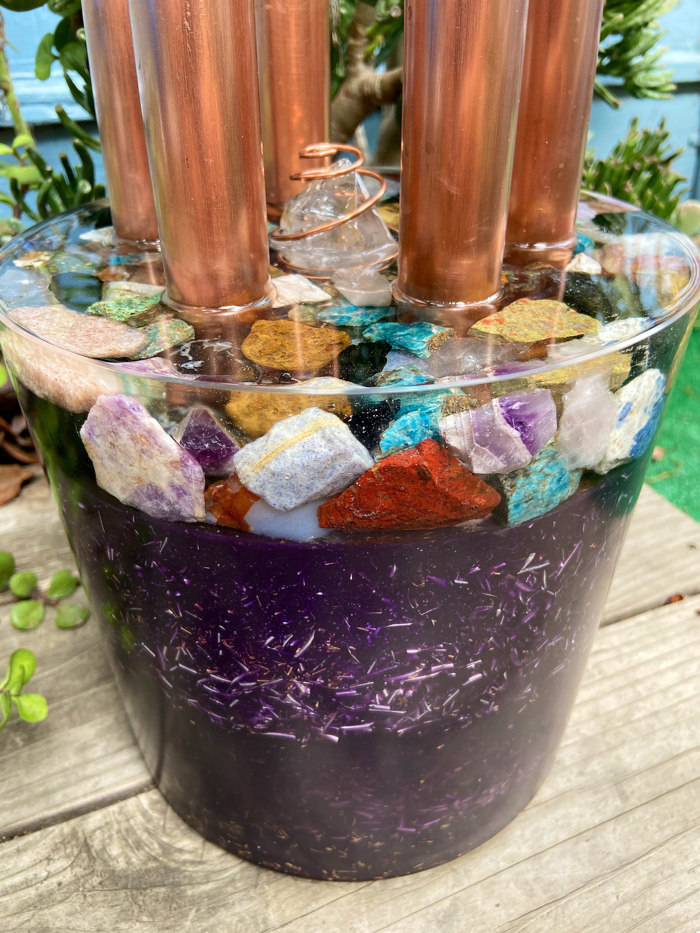 Super Spiral Desktop Cloud Buster- Chembuster Orgone Energy Harmonizer- Orgone Gem & Crystal Art Chem Protection Powerful Orgone