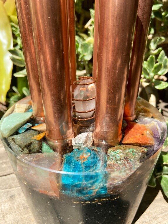 Super Spiral Desktop Cloud Buster- Chembuster Orgone Energy Harmonizer- Orgone Gem & Crystal Art Chem Protection Powerful Orgone