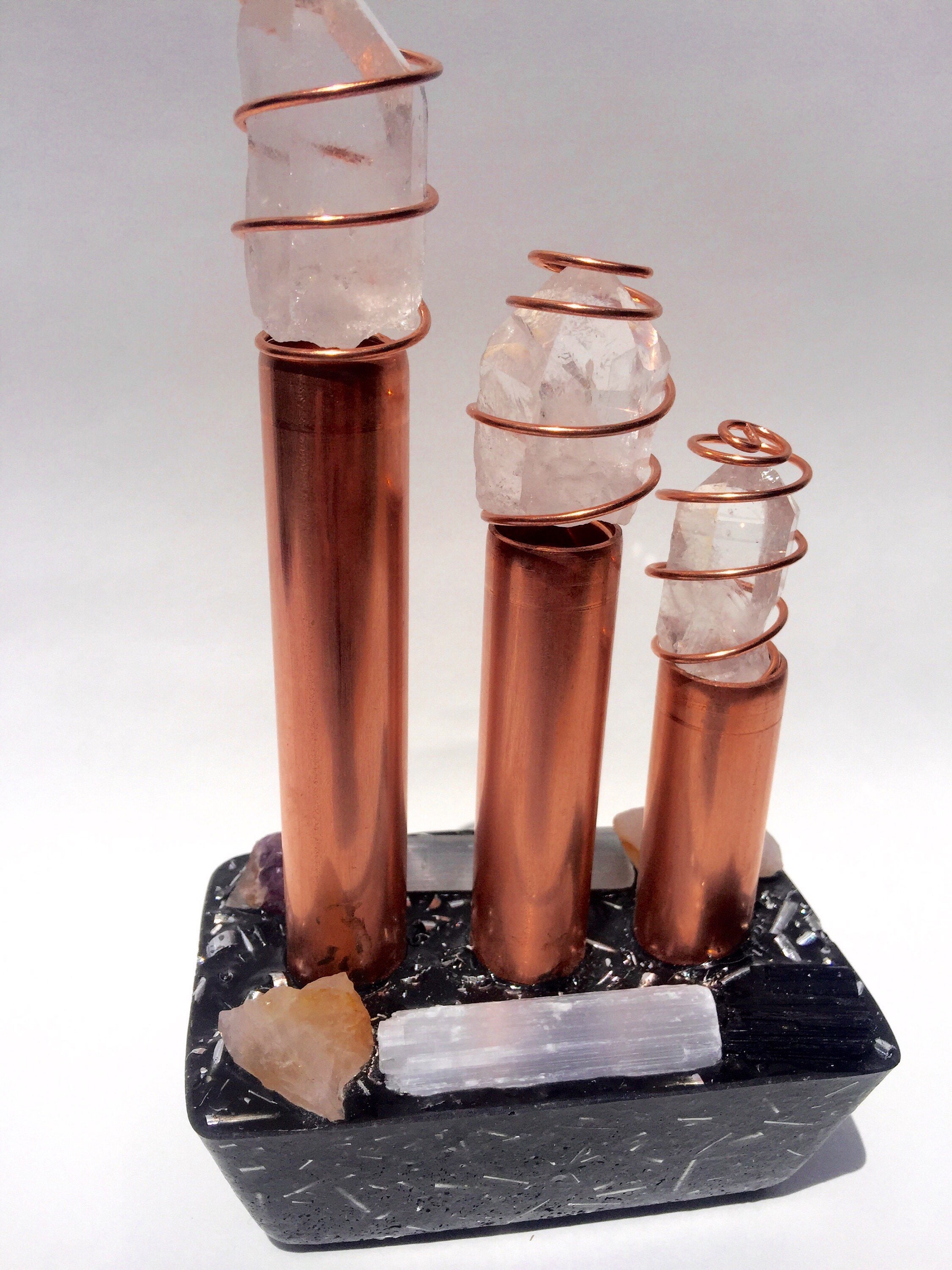 Super Spiral Desktop Cloud Buster- Chembuster Orgone Energy Harmonizer- Orgone Gem & Crystal Art Chem Protection Powerful Orgone