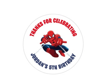 70 x SPIDERMAN Stickers NON Personalised Birthday Party Thank You Gift Bag 292 