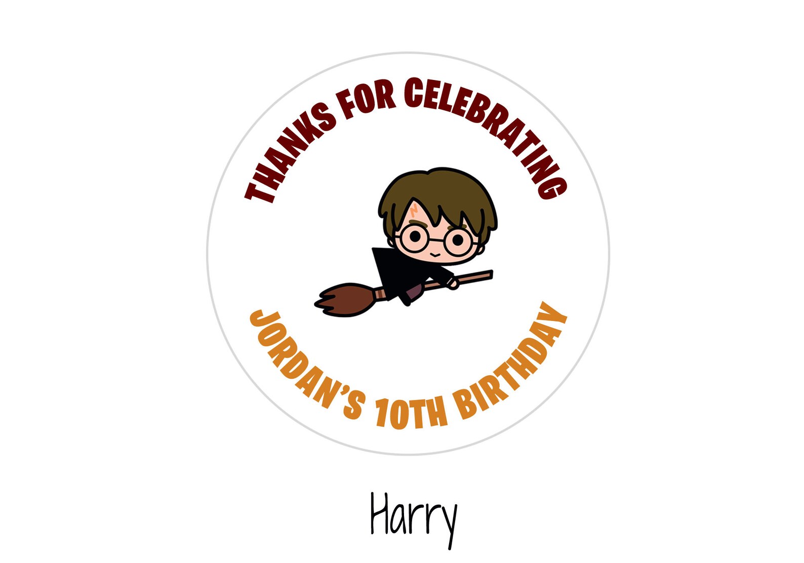 Harry Potter Party Favor Stickers Personalized Thank You 4 Etsy