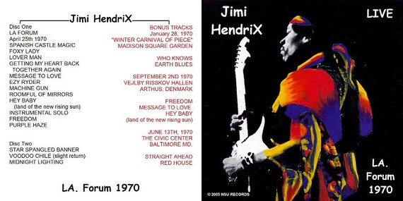 Jimi Hendrix Live at the L.A. Forum 1970, 2 CD (OOP) - Etsy