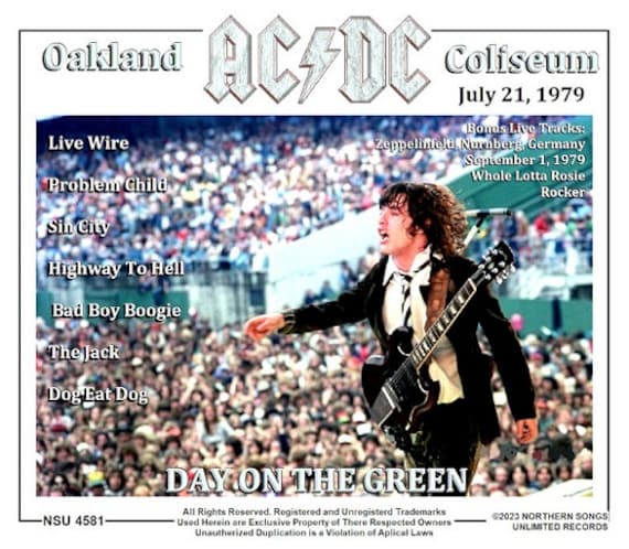 Ac/dc Day on the Green Oakland, Ca 1979 July 21st. Ltd CD - Etsy