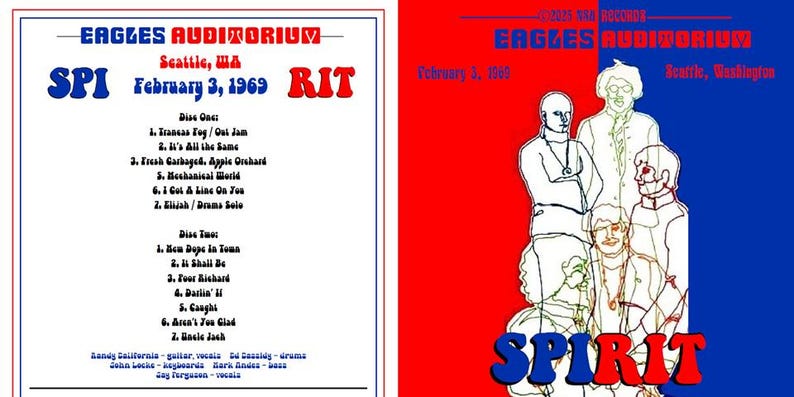 Spi Spi Rit Rit Cheer Spirit Live Eagles Auditorium in Seattle, WA1969 February 3, LTD 2CD - Etsy