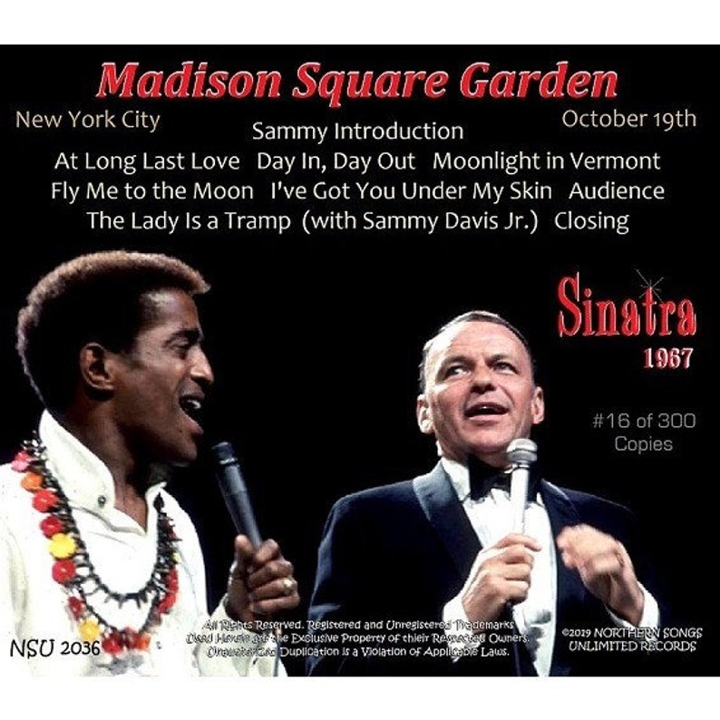 Frank Sinatra Live at Madison Square Garden New York 1967 - Etsy