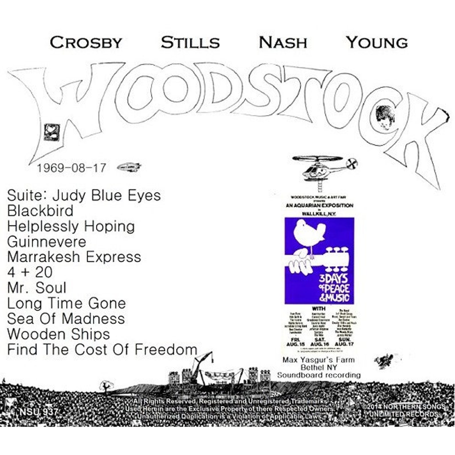 Crosby,stills,nash & Young Woodstock 1969 Cd Etsy