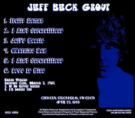 Jeff Beck Group Live in Stockholm, Sweden 1968 April 25th Ltd Cd