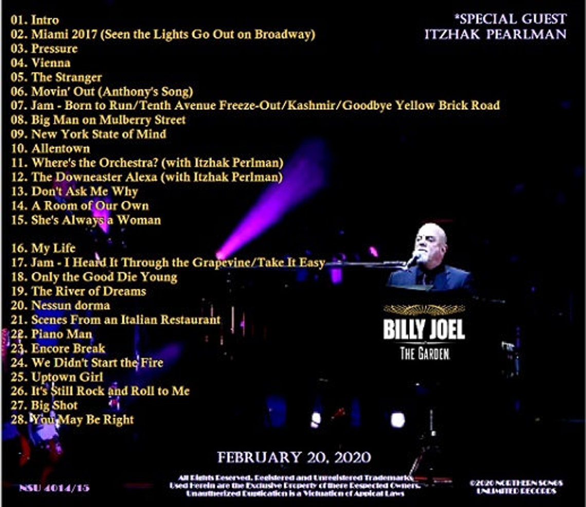 Billy Joel Madison Square Garden 2023 Schedule