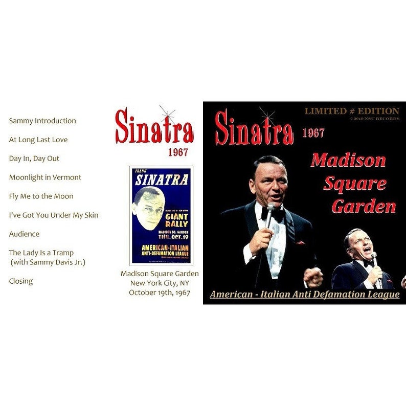Frank Sinatra Live at Madison Square Garden New York 1967 - Etsy