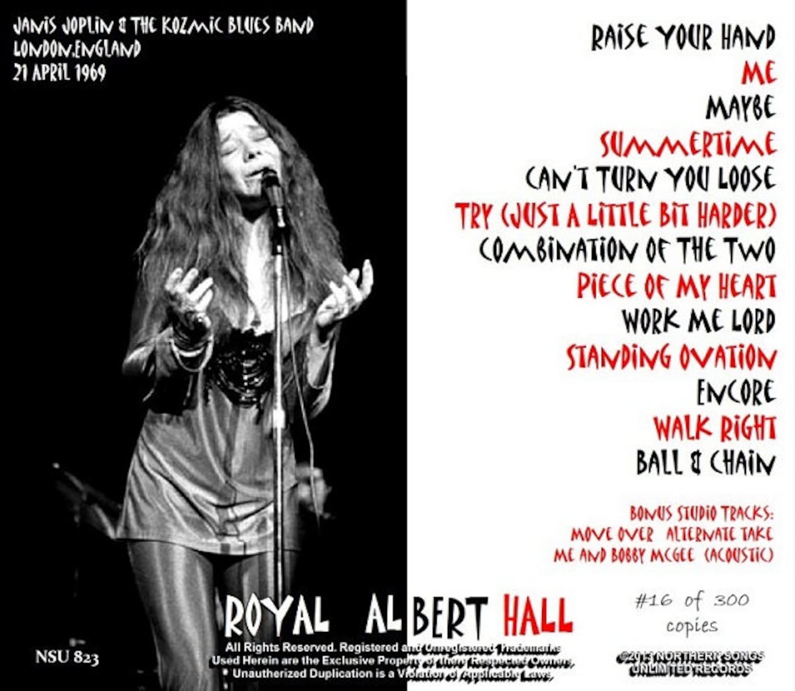 Janis Joplin Live at the Royal Albert Hall 1969 04.21 LTD CD OOP! - Etsy