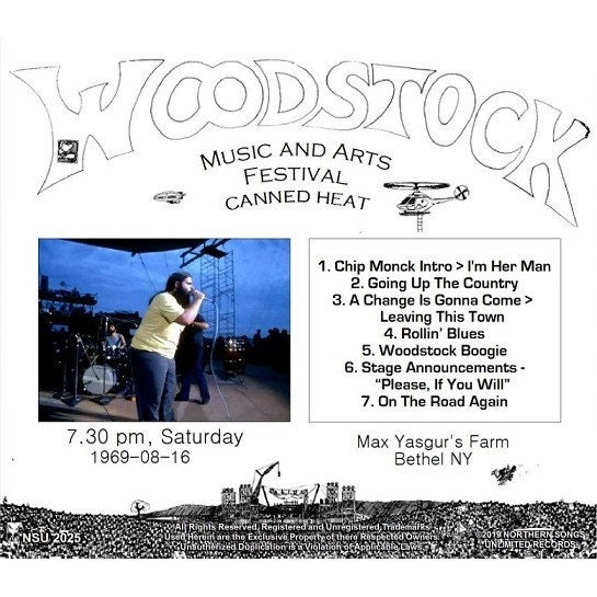 Canned Heat Live at Woodstock Festival 1969 August 16th Limited Ed Cd