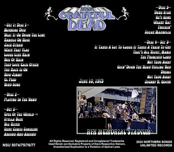 The Grateful Dead Live RFK Stadium, Wash D.C 1973 June 10th LTD 
