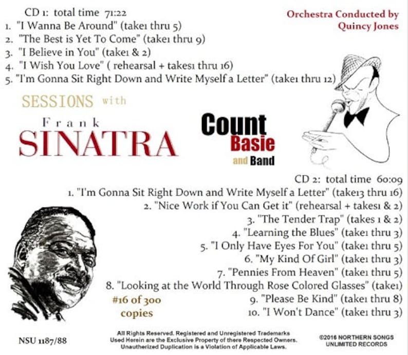 Frank Sinatra Count Basie And Band Sessions 65 Ltd 2cd Etsy
