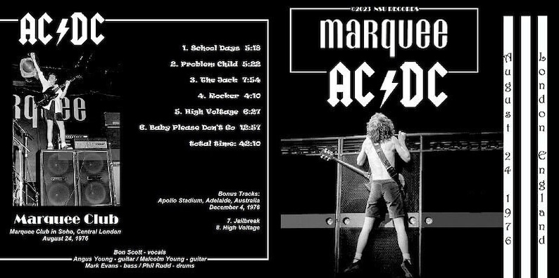 Ac/dc Live at the Marquee Club in London 1976 August 24th. Ltd Cd - Etsy