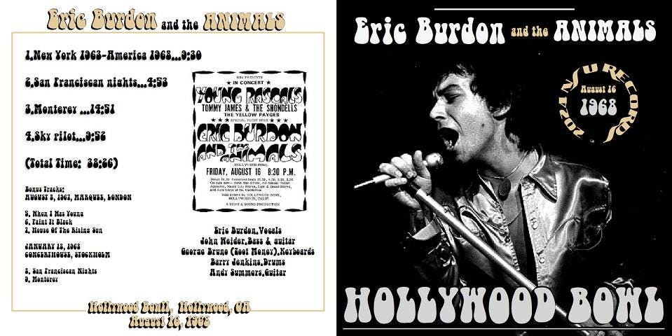 Eric Burdon and the Animals Live at the Hollywood Bowl 1968 August