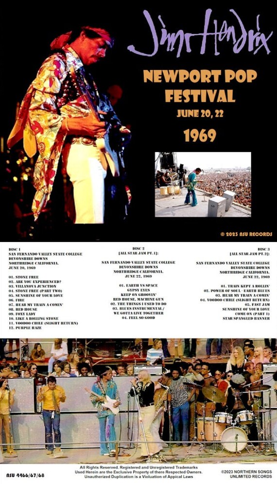 Jimi Hendrix Newport Pop Festival 1969 Juine 20 and 22nd