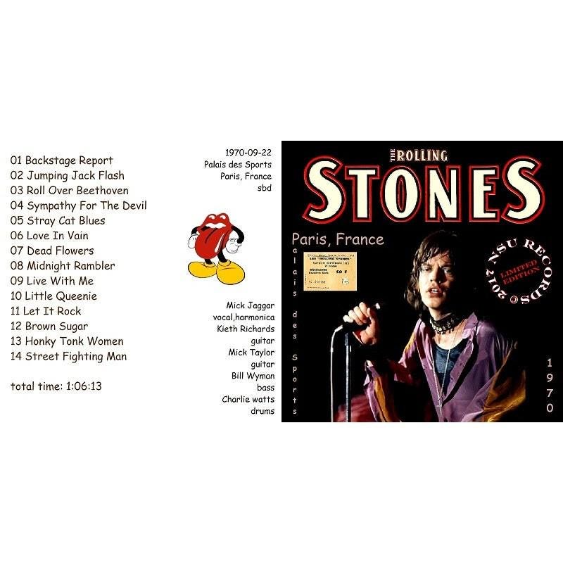 The Rolling Stones Paris in France 1970 September 22 LTD CD - Etsy
