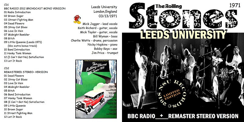 The Rolling Stones Live at Leeds University 1971 March 13th 2 Cd