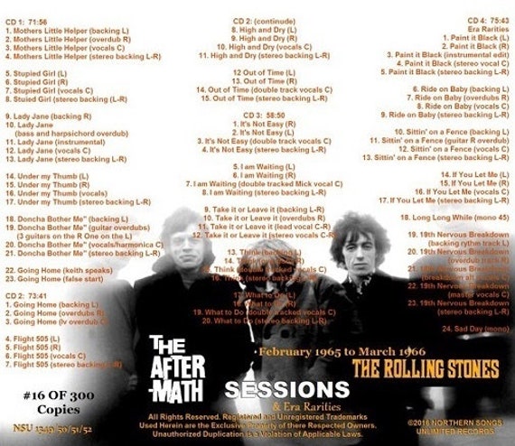 The Rolling Stones the Aftermath Sessions & Other Rarities 4CD Out