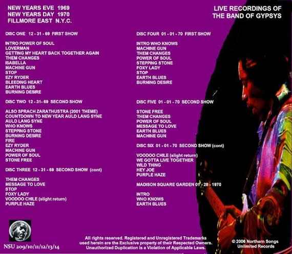 Jimi Hendrix Experience: Live New Years 1969/70 - Rare 6 CD Set - Etsy