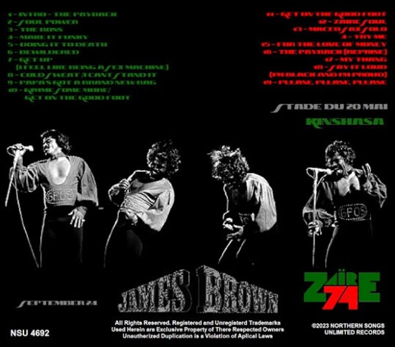 James Brown Live in Kinshasa Zaire 1974 September 24 LTD CD - Etsy