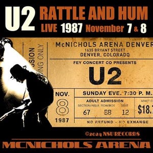 U2 Rattle and hum in Denver, Colorado 1987 November 7 & 8th ltd 4cd