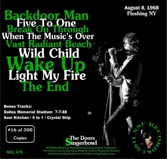 The Doors Live at the Singer Bowl in Flushing NY 1968 August 8th